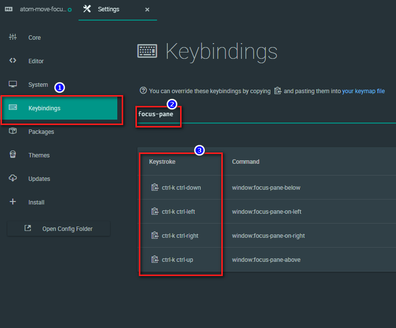 Checking keybindings in Atom