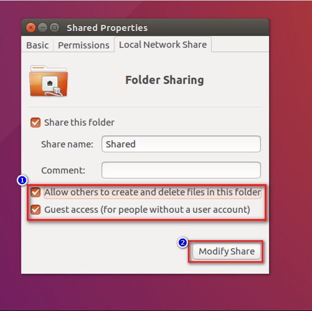 Allow others to create and delete files in this folder