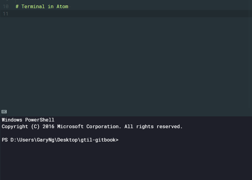 Terminal in Atom